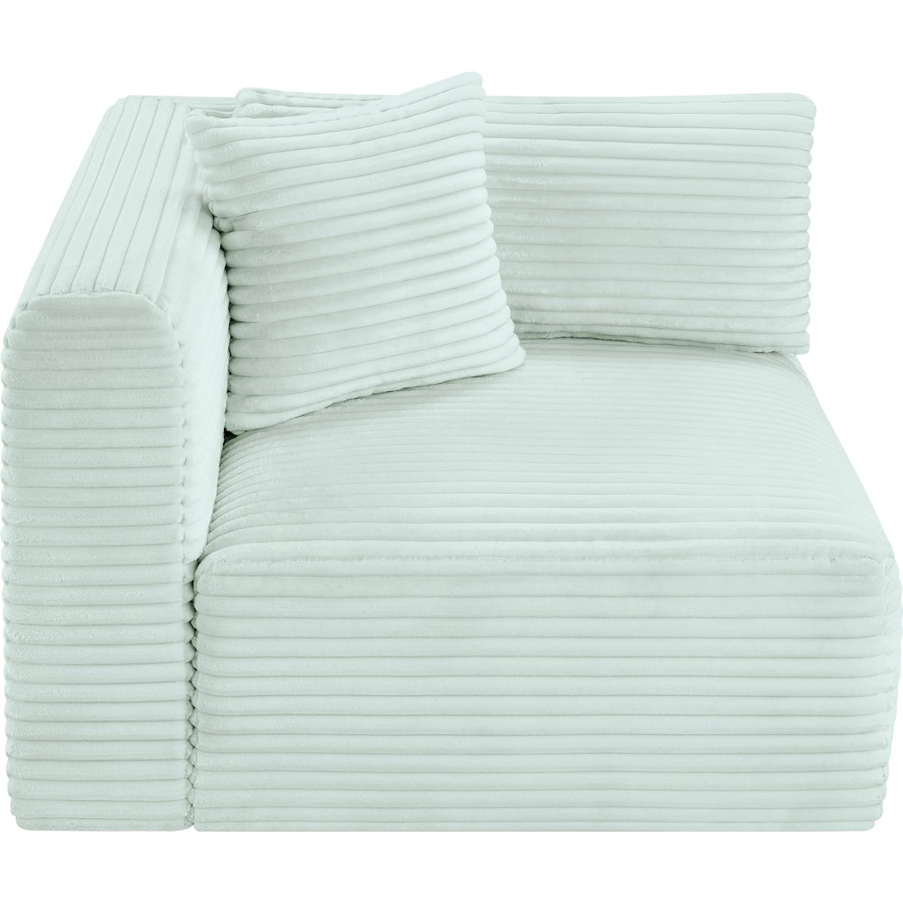 Shaggy Mint Corduroy Performance Fabric Corner Chair. Picture 5