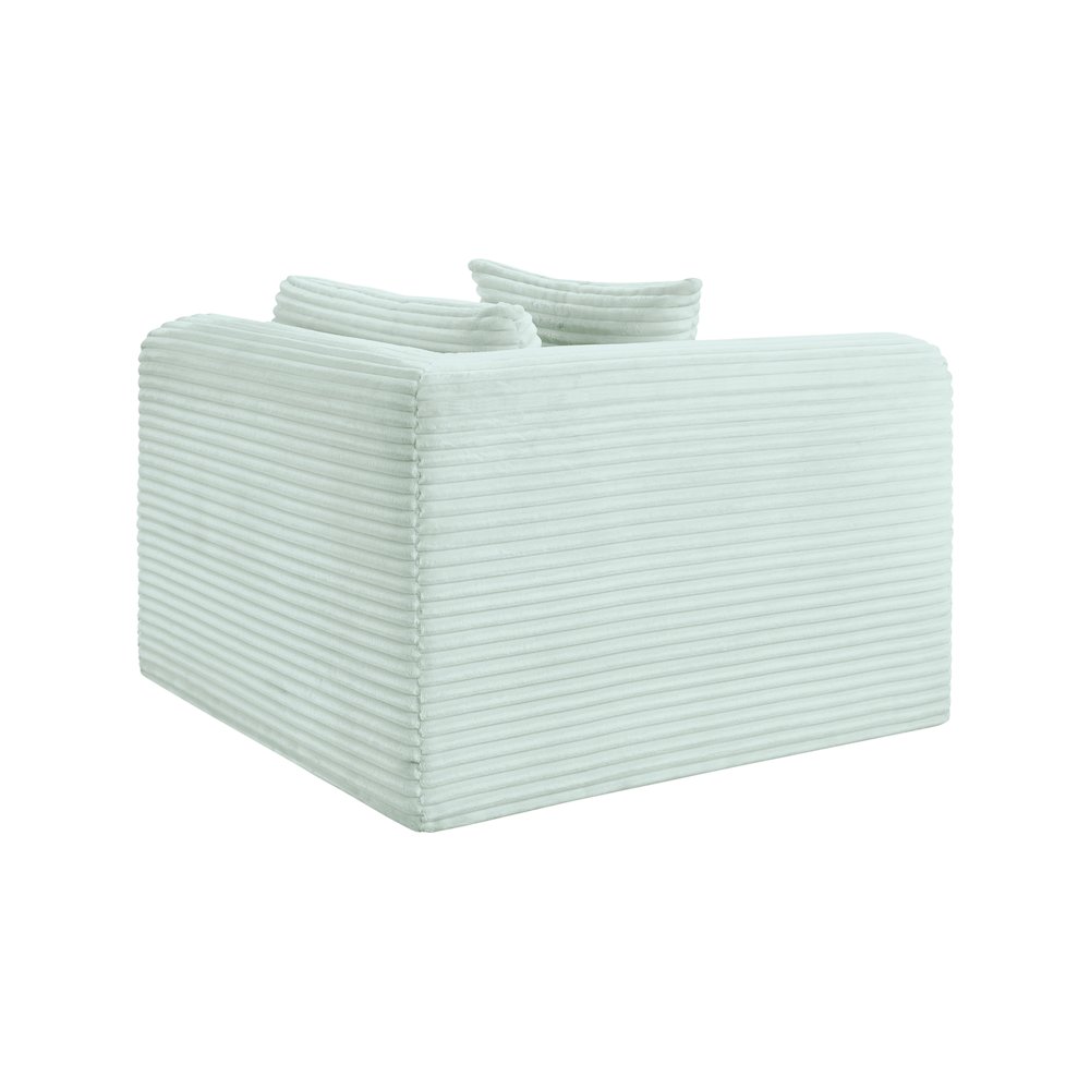 Shaggy Mint Corduroy Performance Fabric Corner Chair. Picture 6
