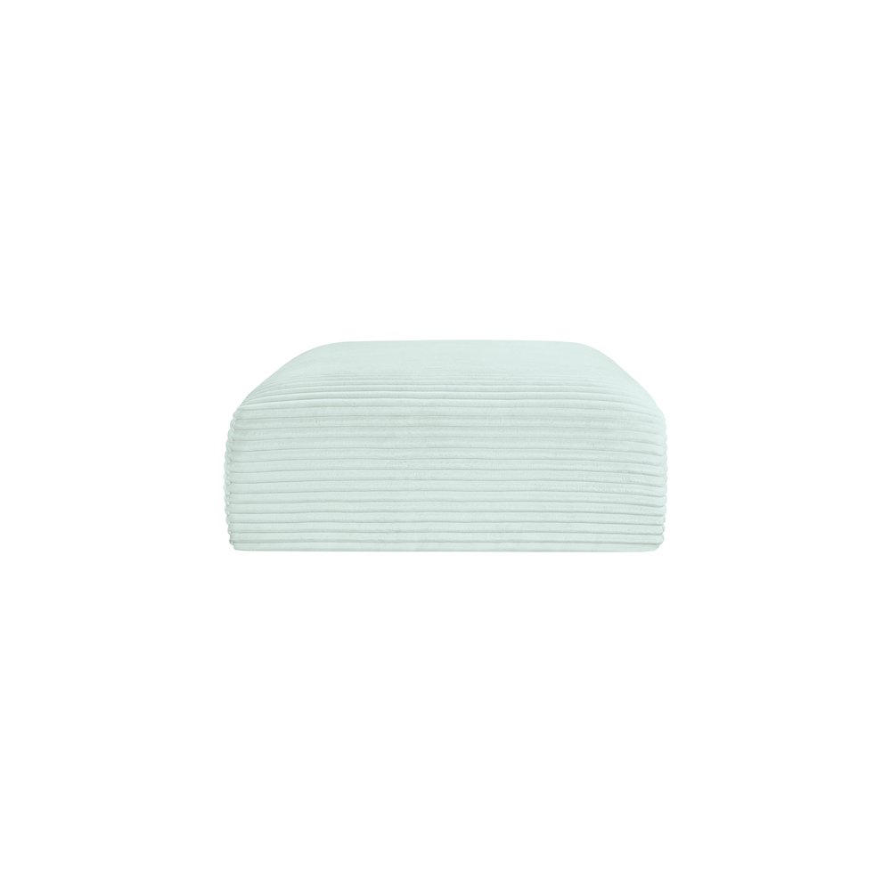 Shaggy Mint Corduroy Performance Fabric Ottoman. Picture 2