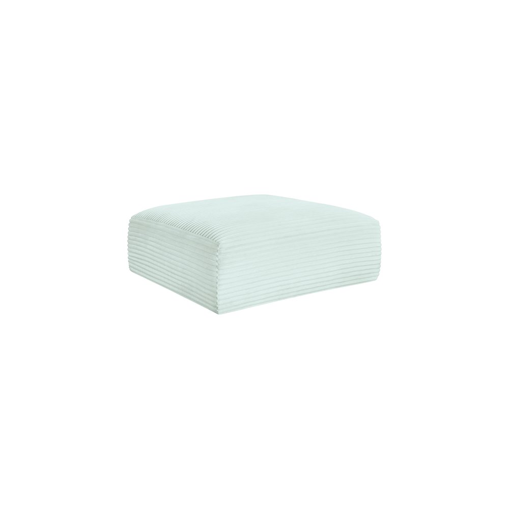 Shaggy Mint Corduroy Performance Fabric Ottoman. Picture 4