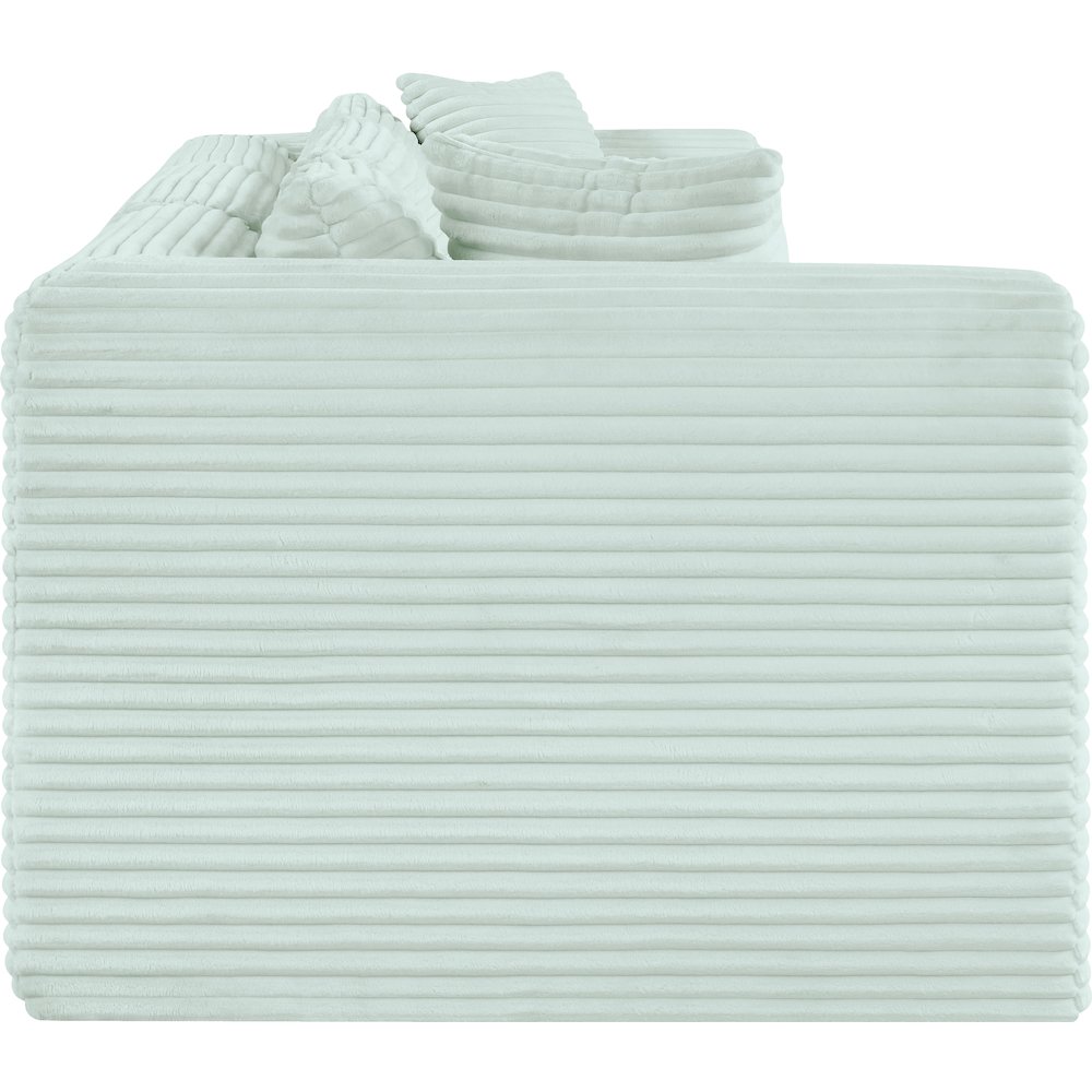 Shaggy Mint Corduroy Performance Fabric Modular Sofa. Picture 3