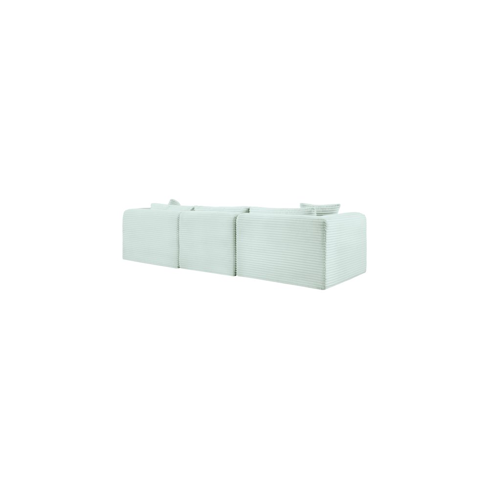 Shaggy Mint Corduroy Performance Fabric Modular Sofa. Picture 6