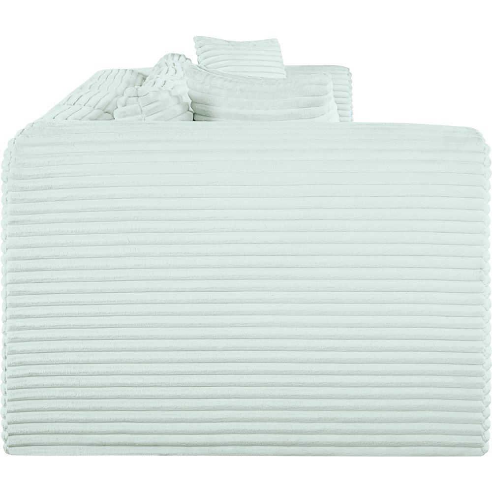 Shaggy Mint Corduroy Performance Fabric Modular Sofa. Picture 3