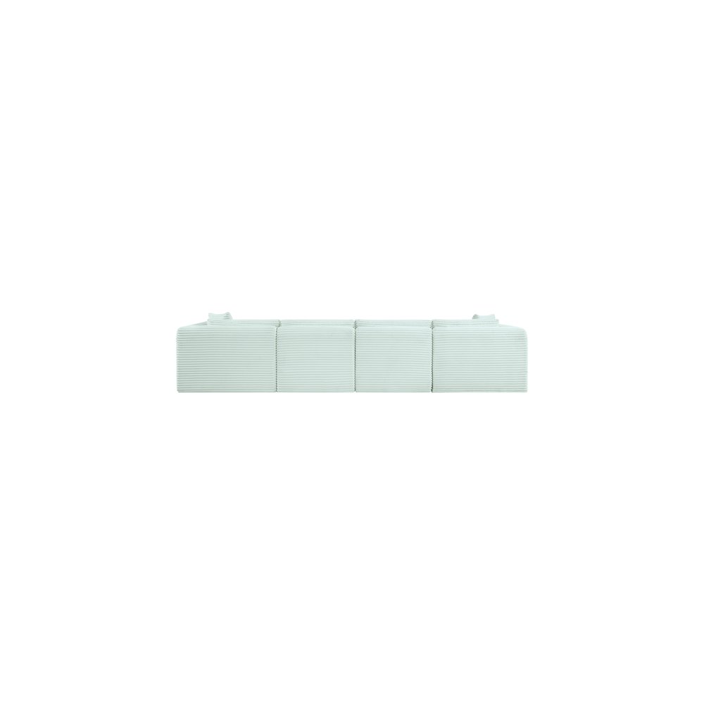 Shaggy Mint Corduroy Performance Fabric Modular Sofa. Picture 4