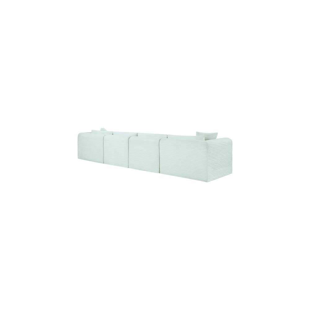 Shaggy Mint Corduroy Performance Fabric Modular Sofa. Picture 6