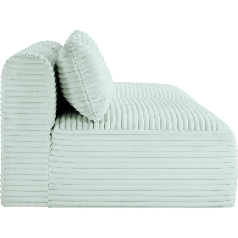 Shaggy Mint Corduroy Performance Fabric Modular Sofa. Picture 3