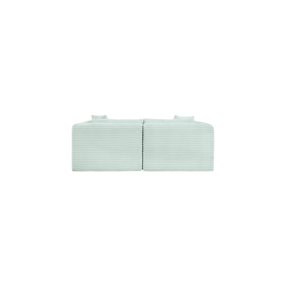 Shaggy Mint Corduroy Performance Fabric Modular Sofa. Picture 4