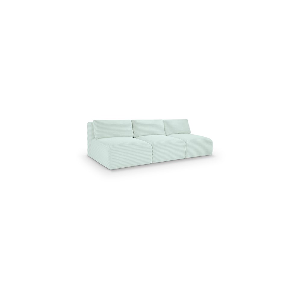 Shaggy Mint Corduroy Performance Fabric Modular Sofa. Picture 1