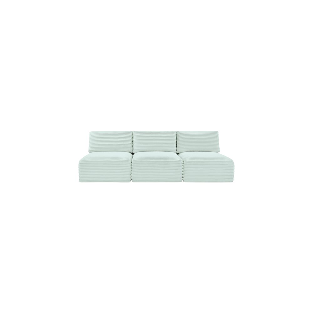 Shaggy Mint Corduroy Performance Fabric Modular Sofa. Picture 2