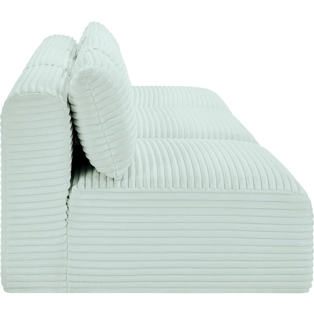 Shaggy Mint Corduroy Performance Fabric Modular Sofa. Picture 3