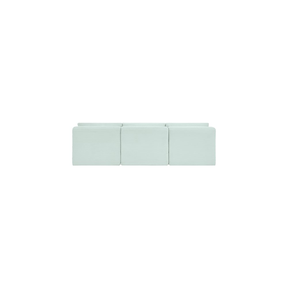 Shaggy Mint Corduroy Performance Fabric Modular Sofa. Picture 4