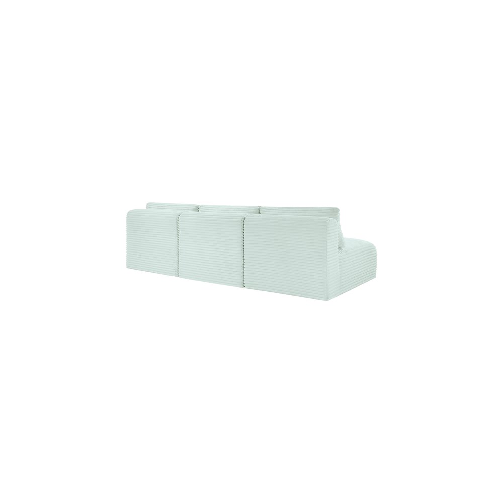 Shaggy Mint Corduroy Performance Fabric Modular Sofa. Picture 6