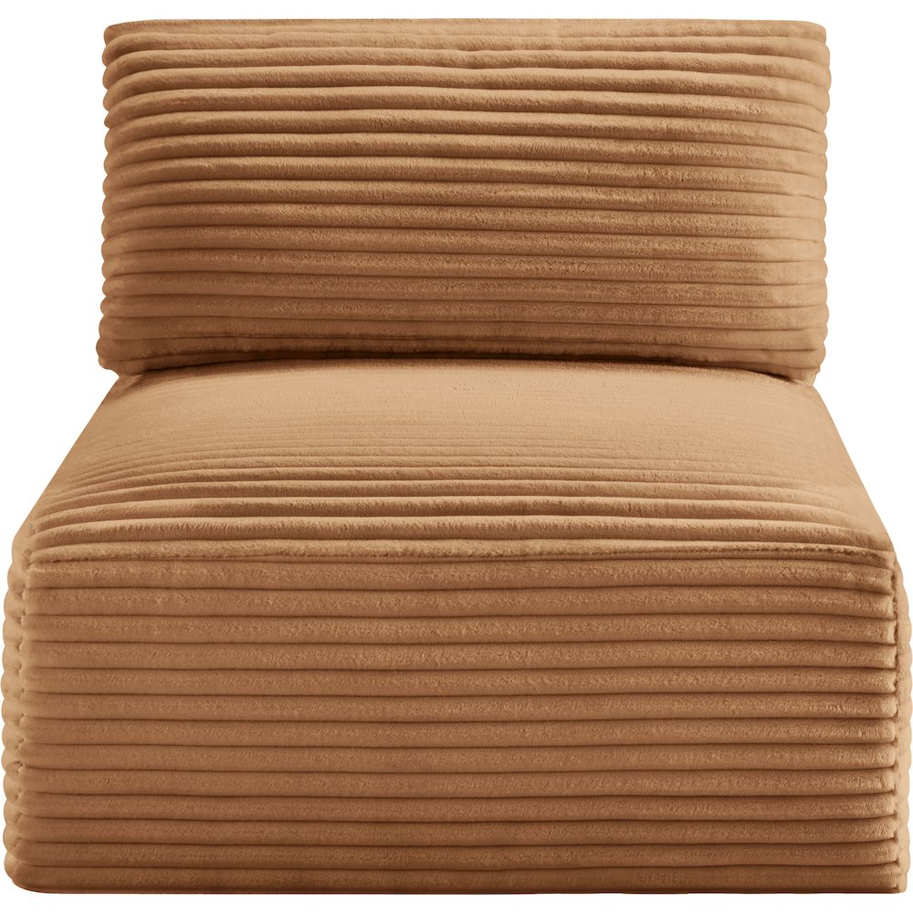 Shaggy Saddle Corduroy Performance Fabric Armless Chair. Picture 2