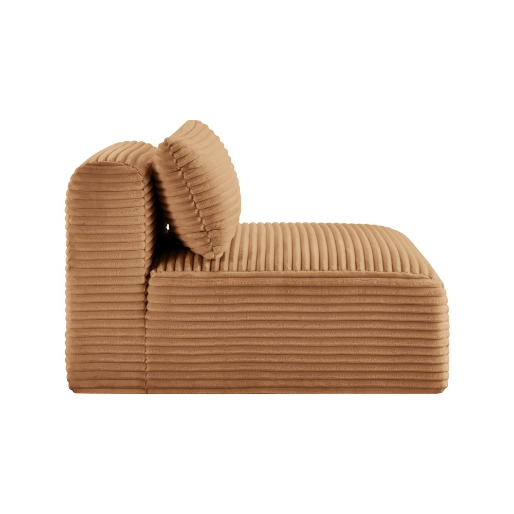 Shaggy Saddle Corduroy Performance Fabric Armless Chair. Picture 3