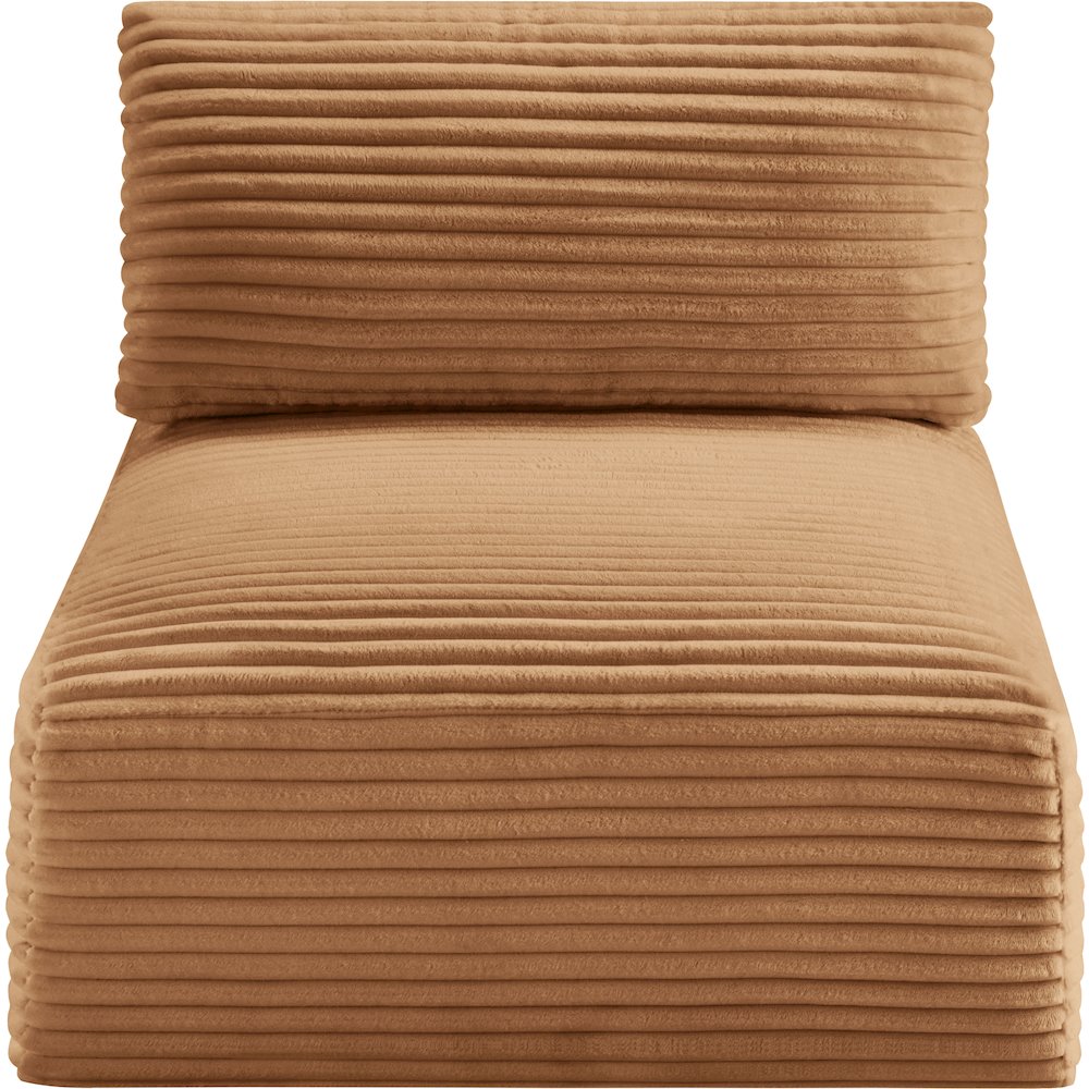 Shaggy Saddle Corduroy Performance Fabric Armless Chair. Picture 5