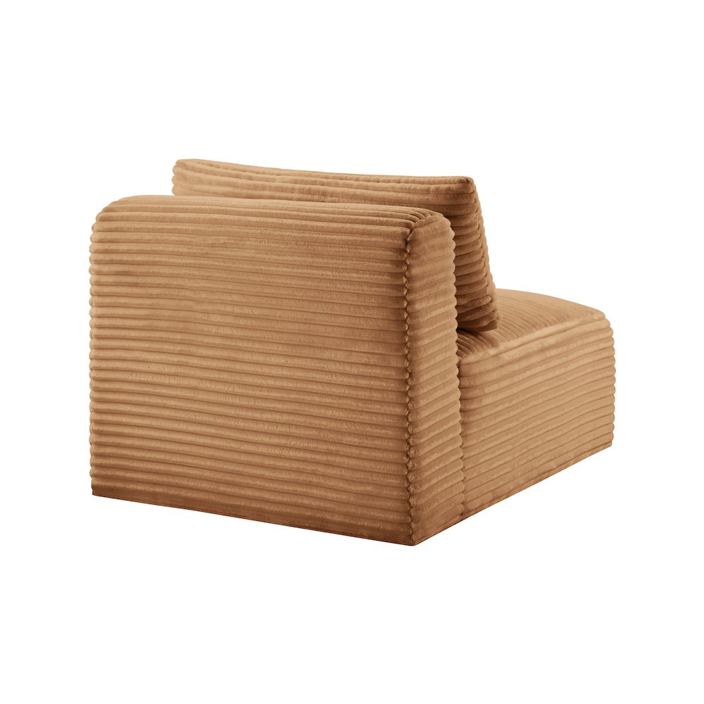 Shaggy Saddle Corduroy Performance Fabric Armless Chair. Picture 6