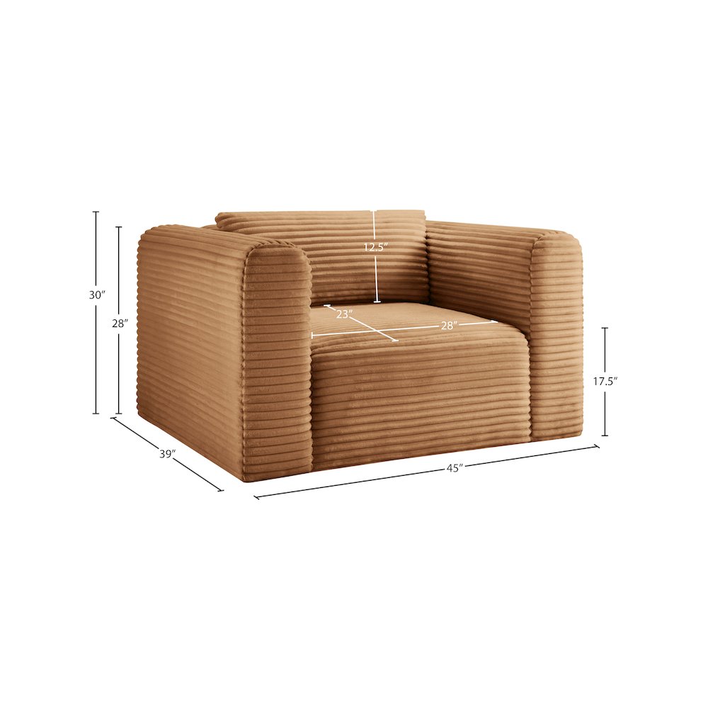 Shaggy Saddle Corduroy Performance Fabric Arm Chair. Picture 8