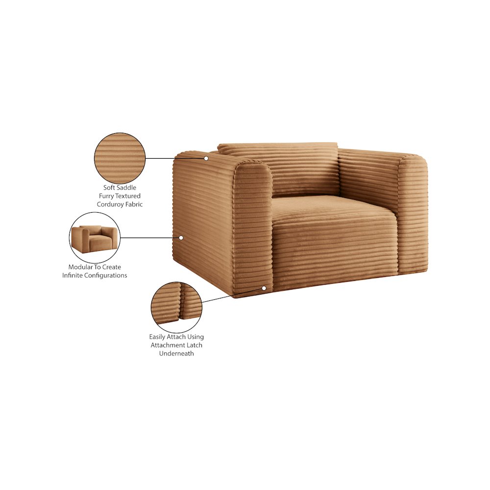 Shaggy Saddle Corduroy Performance Fabric Arm Chair. Picture 9