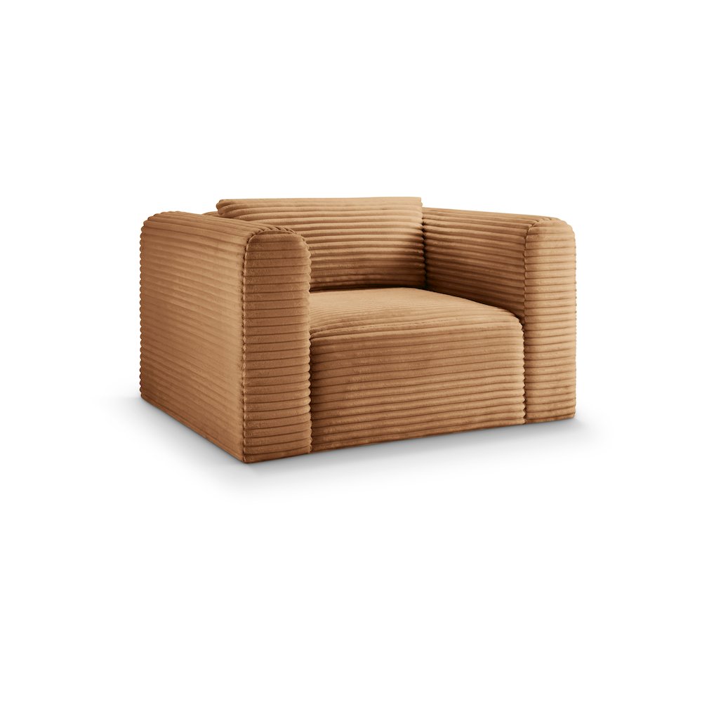 Shaggy Saddle Corduroy Performance Fabric Arm Chair. Picture 1