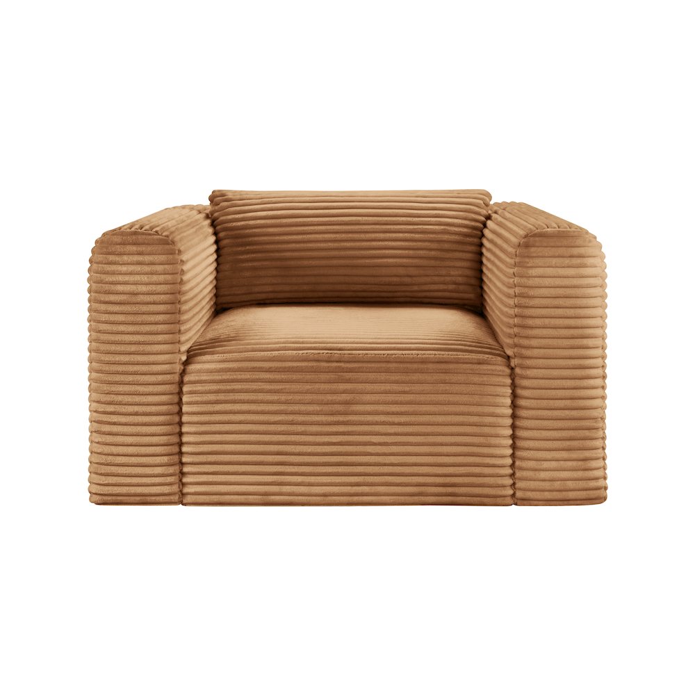 Shaggy Saddle Corduroy Performance Fabric Arm Chair. Picture 2