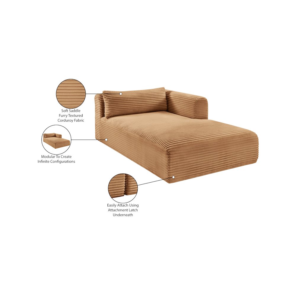 Shaggy Saddle Corduroy Performance Fabric Chaise. Picture 11