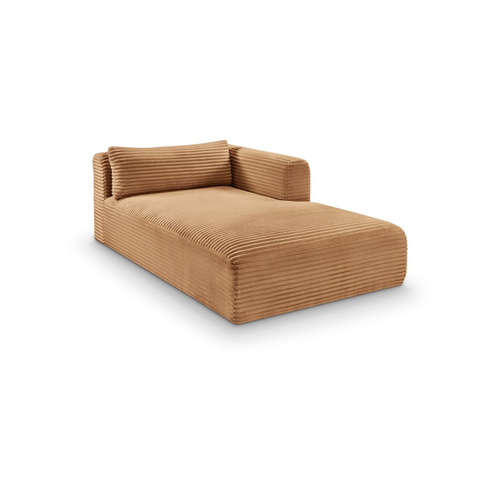 Shaggy Saddle Corduroy Performance Fabric Chaise. Picture 1