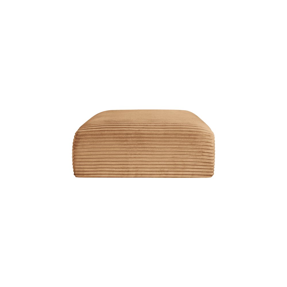 Shaggy Saddle Corduroy Performance Fabric Ottoman. Picture 2