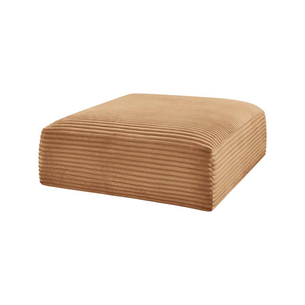 Shaggy Saddle Corduroy Performance Fabric Ottoman. Picture 3