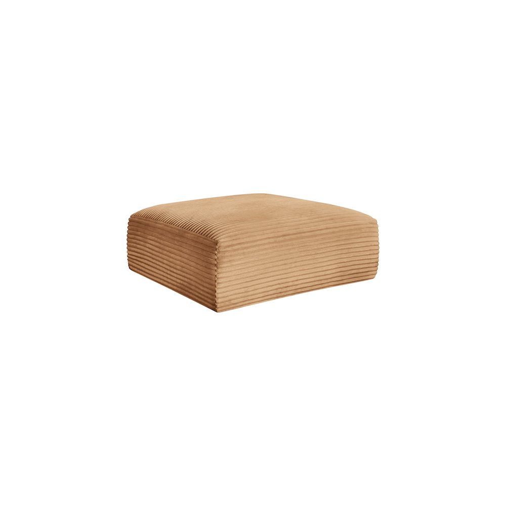 Shaggy Saddle Corduroy Performance Fabric Ottoman. Picture 4
