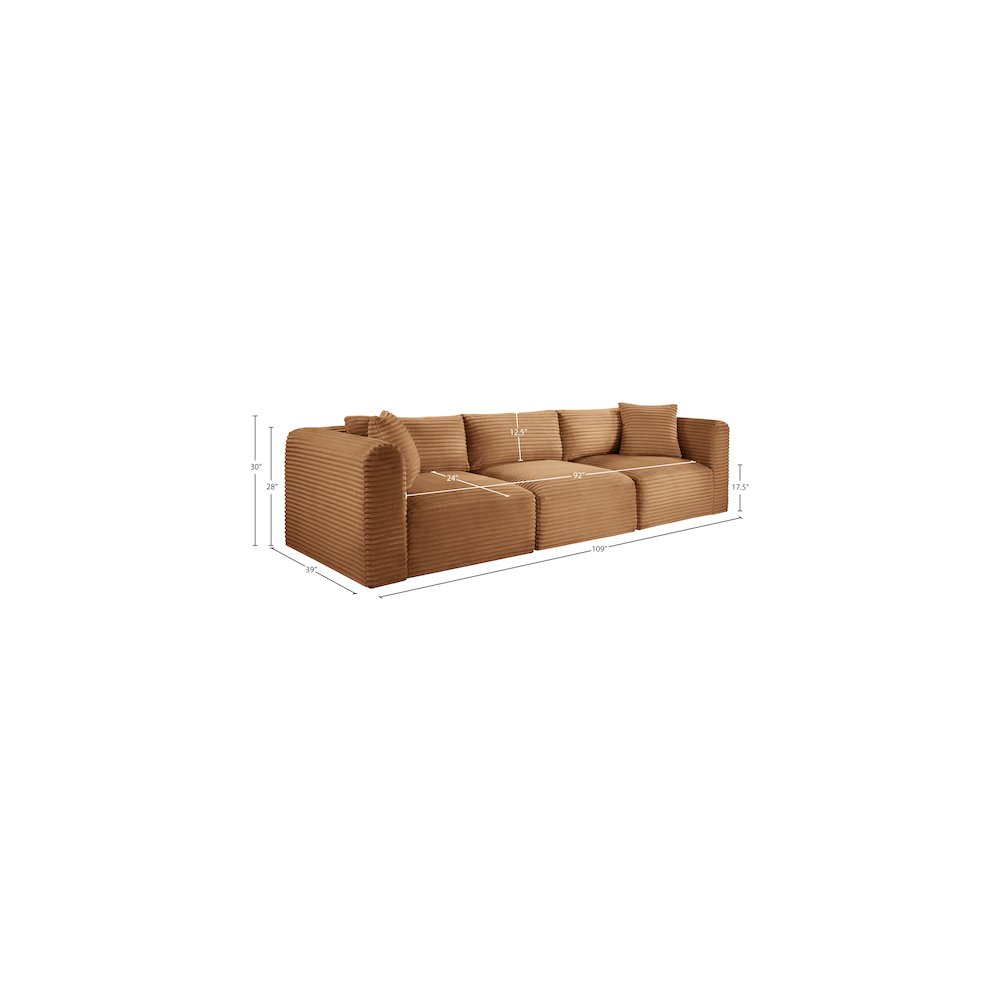 Shaggy Saddle Corduroy Performance Fabric Modular Sofa. Picture 10