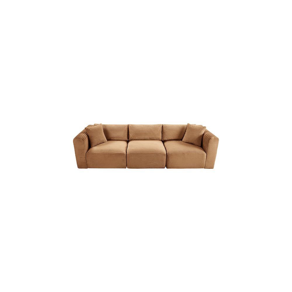 Shaggy Saddle Corduroy Performance Fabric Modular Sofa. Picture 5