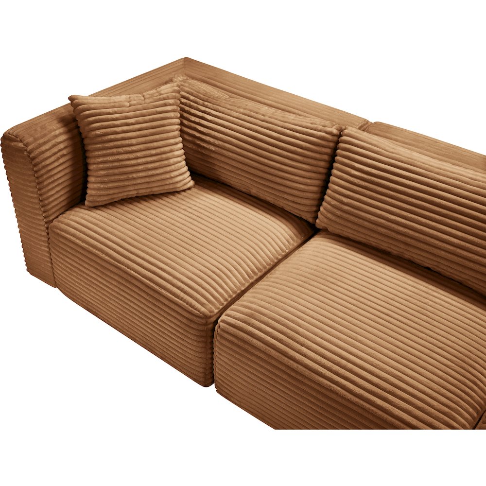 Shaggy Saddle Corduroy Performance Fabric Modular Sofa. Picture 8
