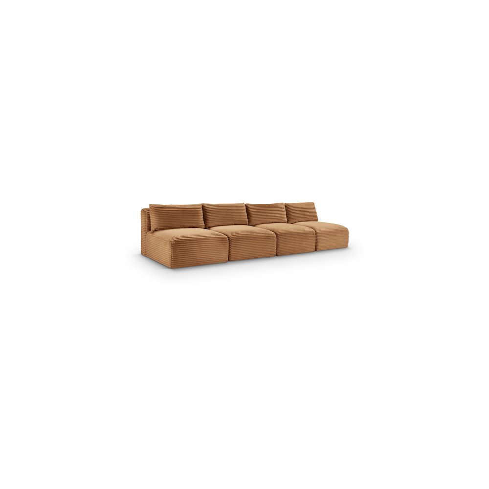 Shaggy Saddle Corduroy Performance Fabric Modular Sofa. Picture 1