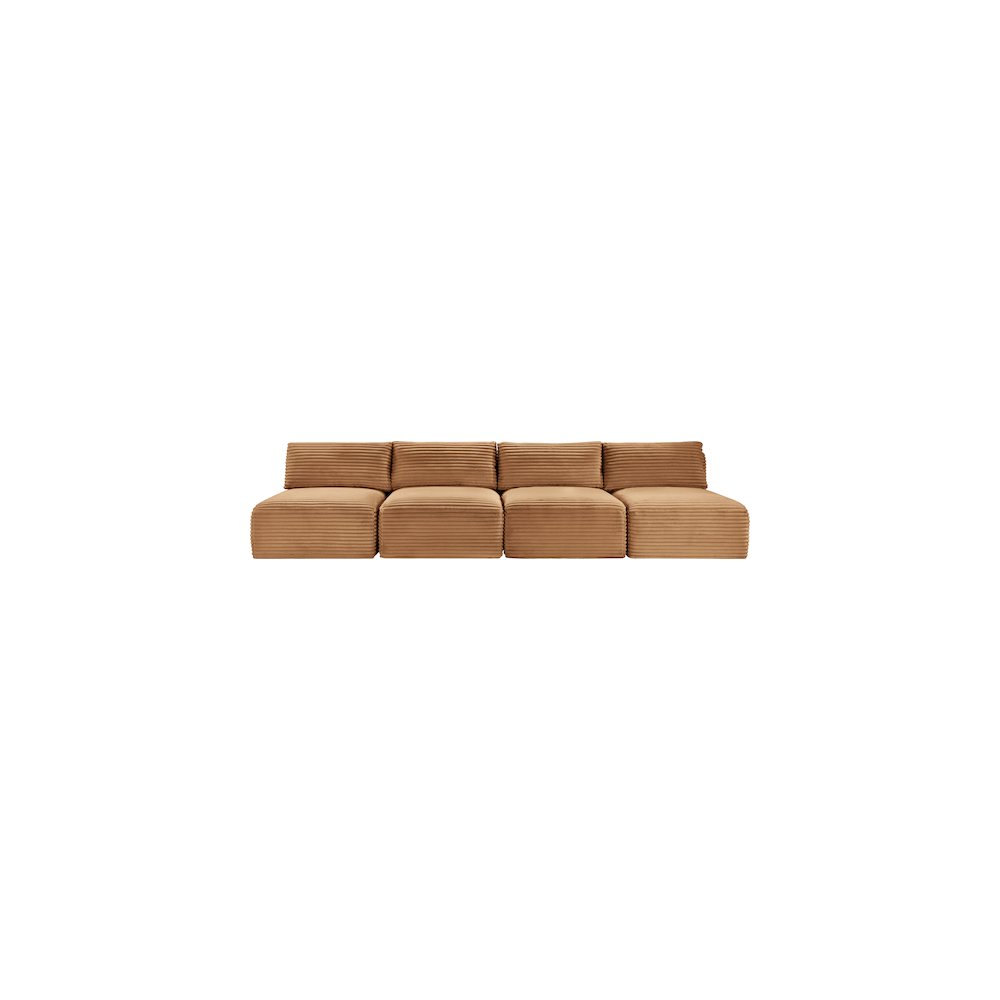 Shaggy Saddle Corduroy Performance Fabric Modular Sofa. Picture 2