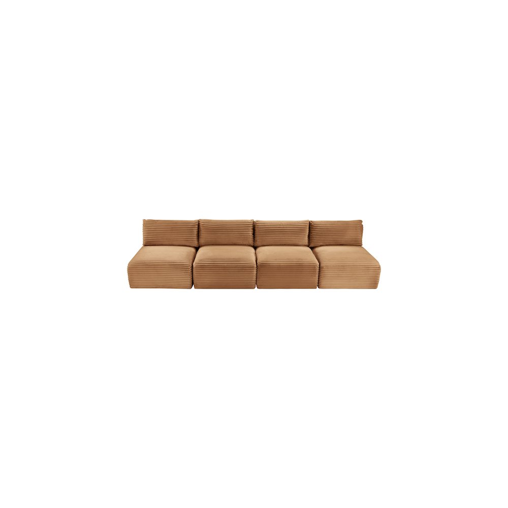 Shaggy Saddle Corduroy Performance Fabric Modular Sofa. Picture 5
