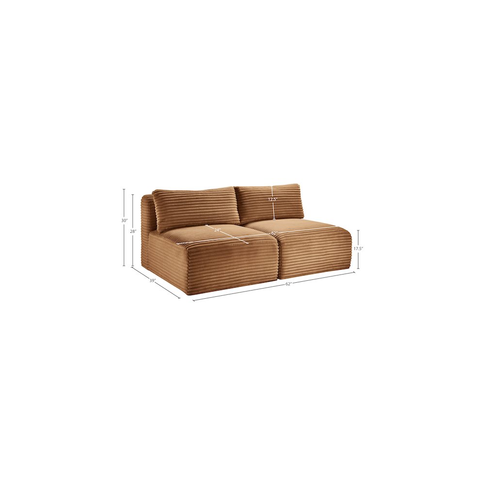 Shaggy Saddle Corduroy Performance Fabric Modular Sofa. Picture 8