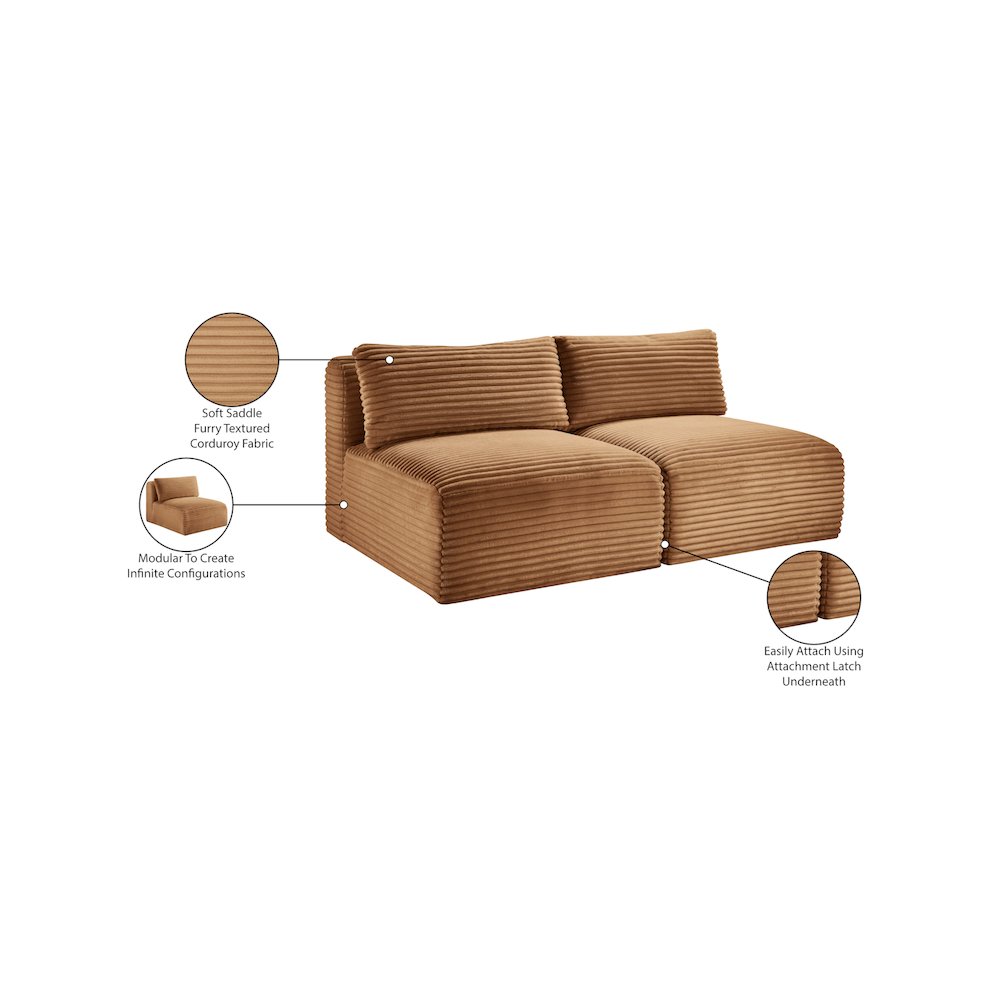 Shaggy Saddle Corduroy Performance Fabric Modular Sofa. Picture 9
