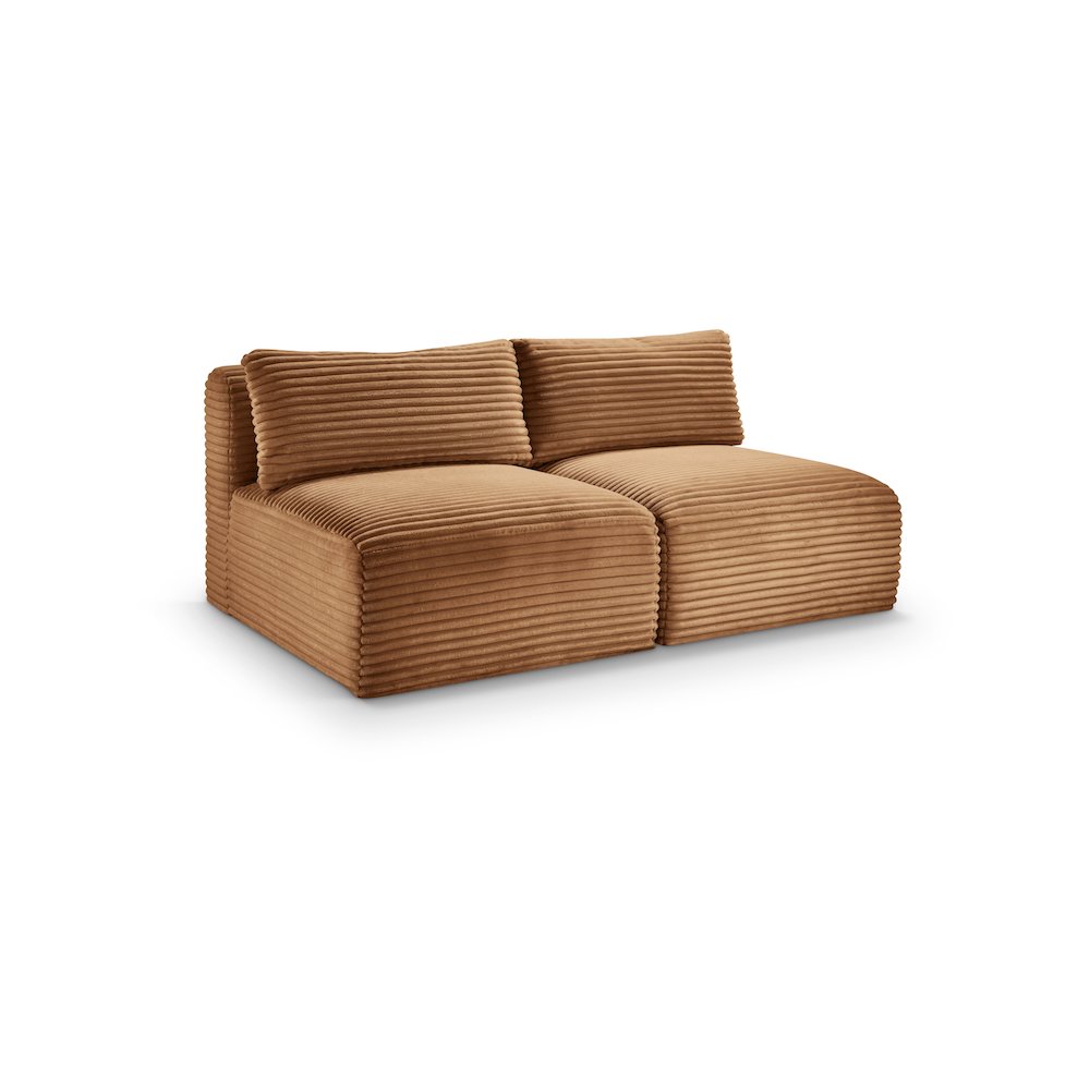 Shaggy Saddle Corduroy Performance Fabric Modular Sofa. Picture 1