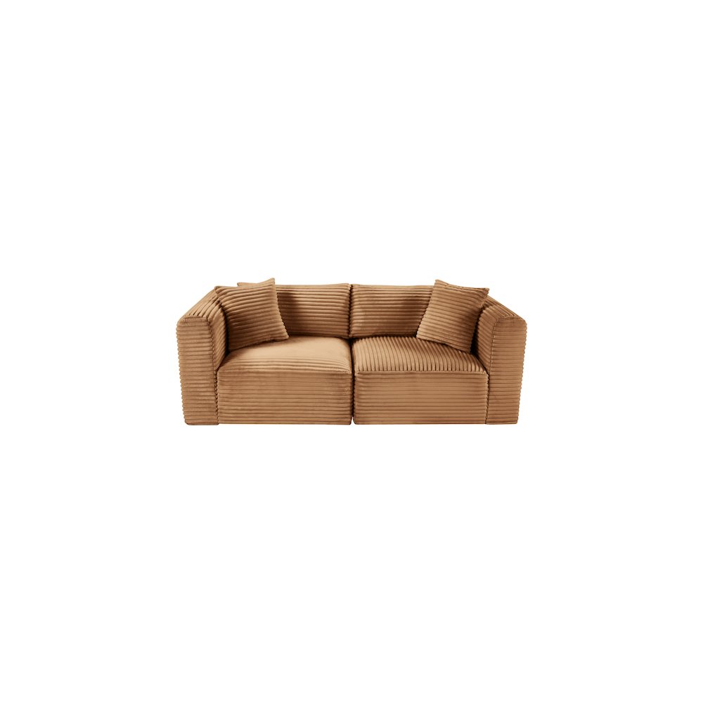 Shaggy Saddle Corduroy Performance Fabric Modular Sofa. Picture 5