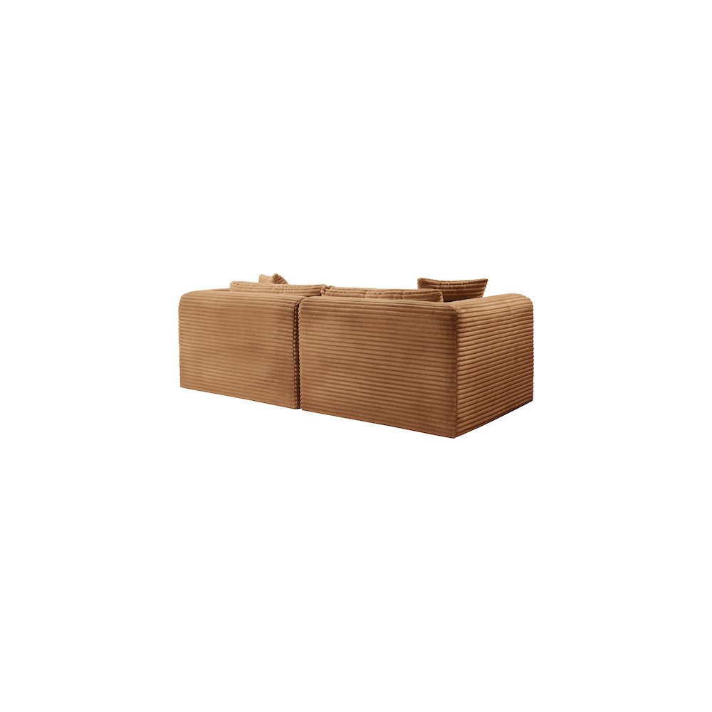 Shaggy Saddle Corduroy Performance Fabric Modular Sofa. Picture 6