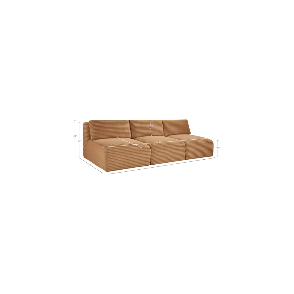 Shaggy Saddle Corduroy Performance Fabric Modular Sofa. Picture 9