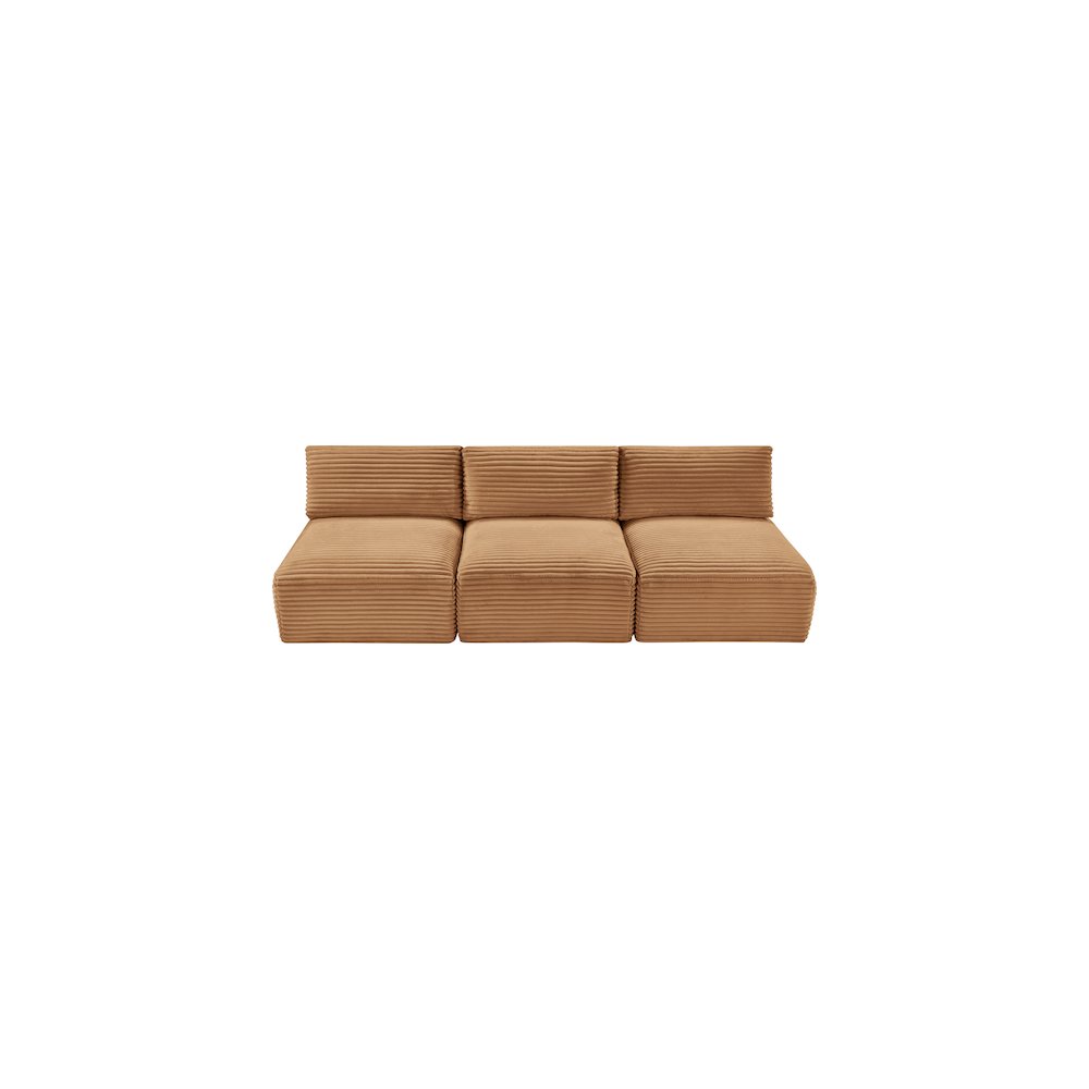 Shaggy Saddle Corduroy Performance Fabric Modular Sofa. Picture 5