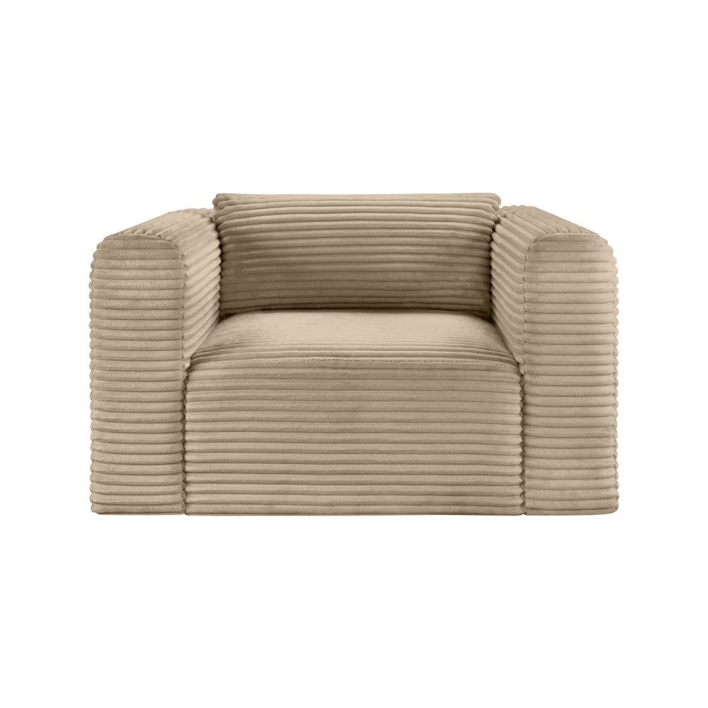 Shaggy Taupe Corduroy Performance Fabric Arm Chair. Picture 2