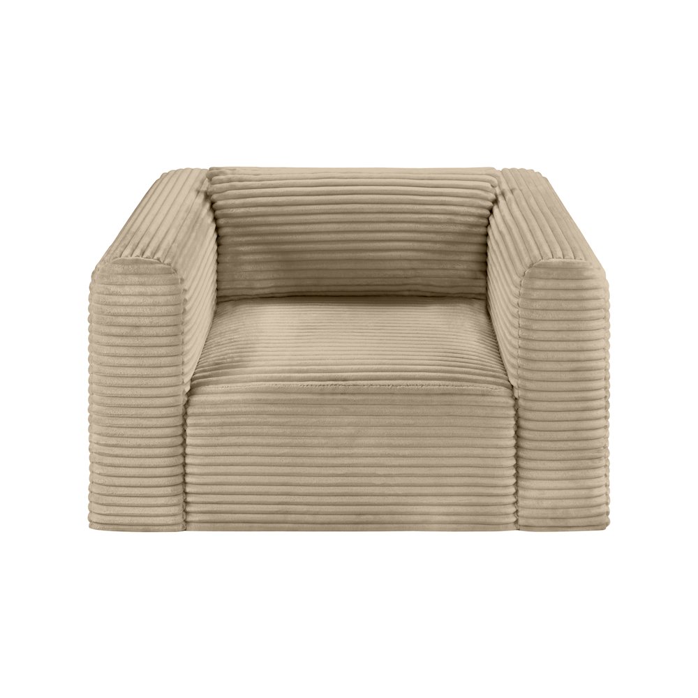 Shaggy Taupe Corduroy Performance Fabric Arm Chair. Picture 5