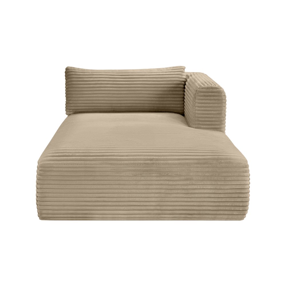 Shaggy Taupe Corduroy Performance Fabric Chaise. Picture 2