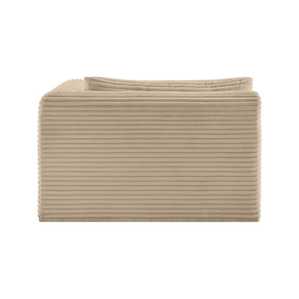 Shaggy Taupe Corduroy Performance Fabric Chaise. Picture 3