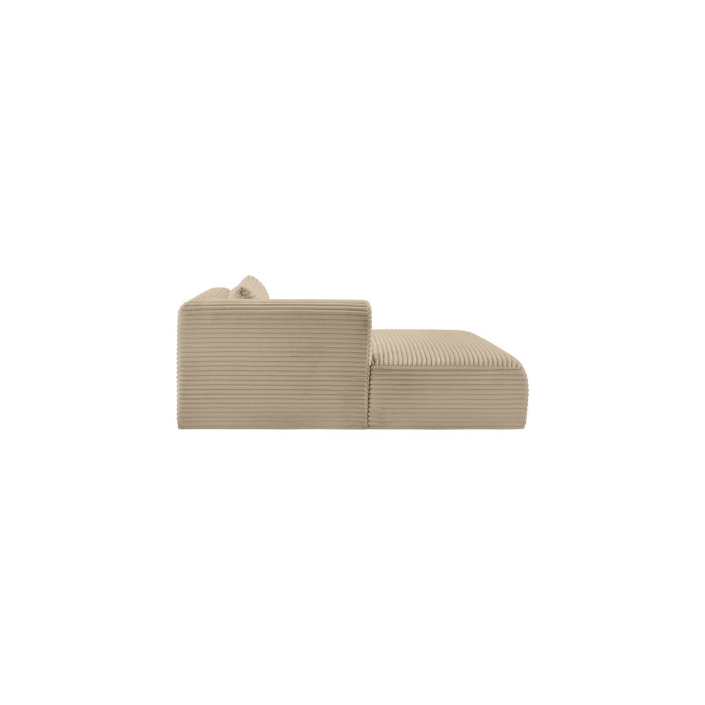 Shaggy Taupe Corduroy Performance Fabric Chaise. Picture 4