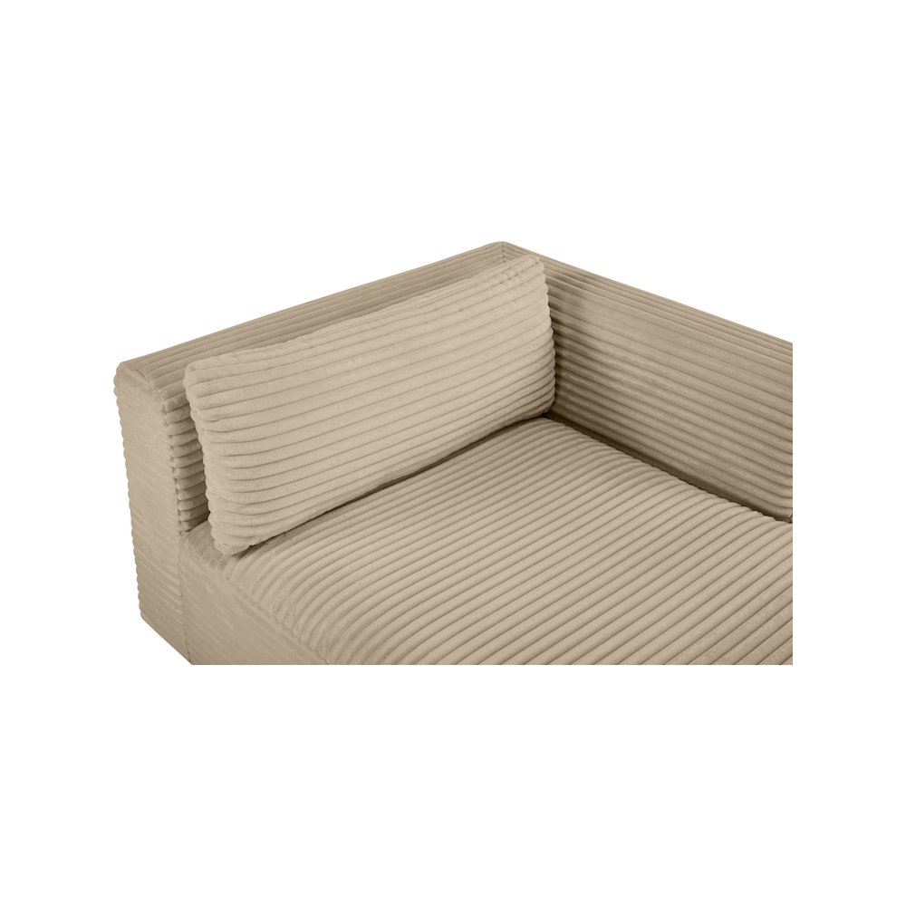Shaggy Taupe Corduroy Performance Fabric Chaise. Picture 7