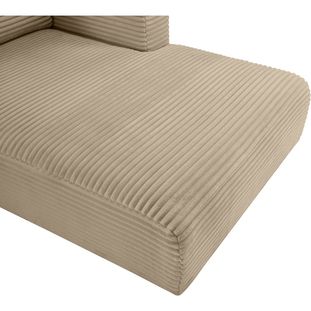 Shaggy Taupe Corduroy Performance Fabric Chaise. Picture 8