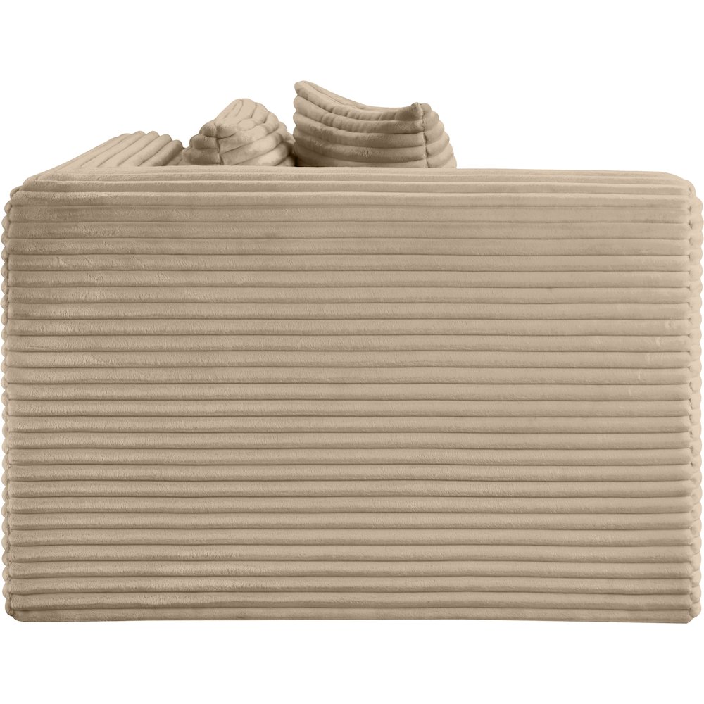 Shaggy Taupe Corduroy Performance Fabric Corner Chair. Picture 4